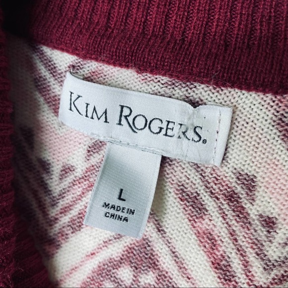 Kim Rogers Cowl Neck Chevron Sweater Size Large - Picture 2 of 7